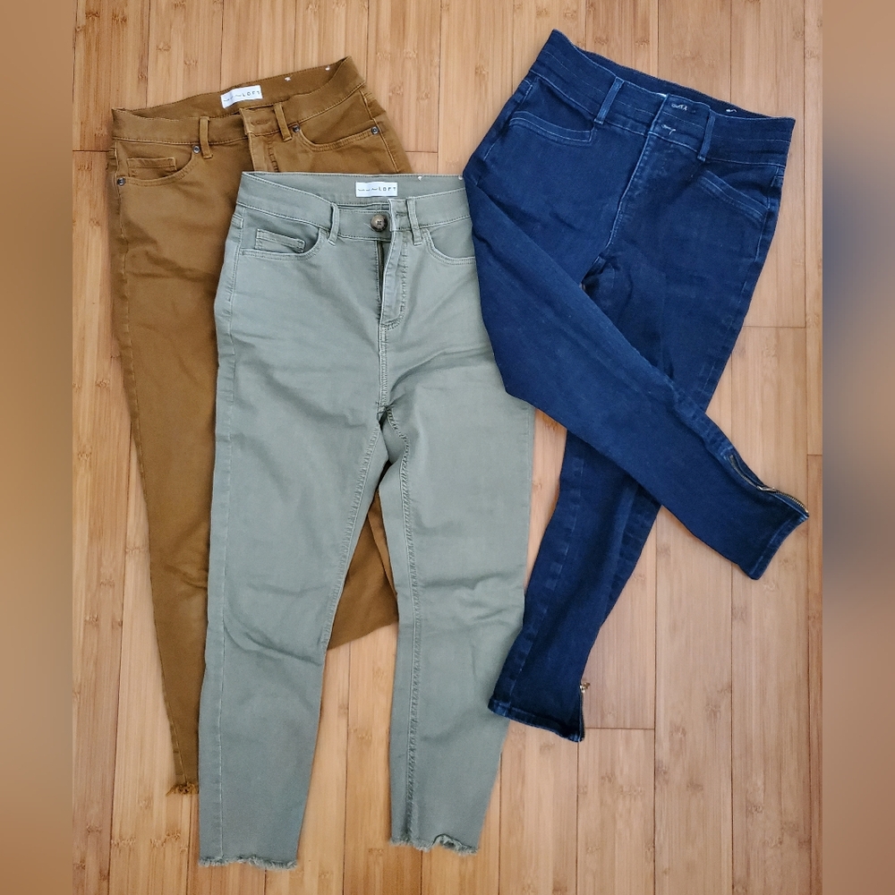 Loft 3 pairs of pants size 26 and 27